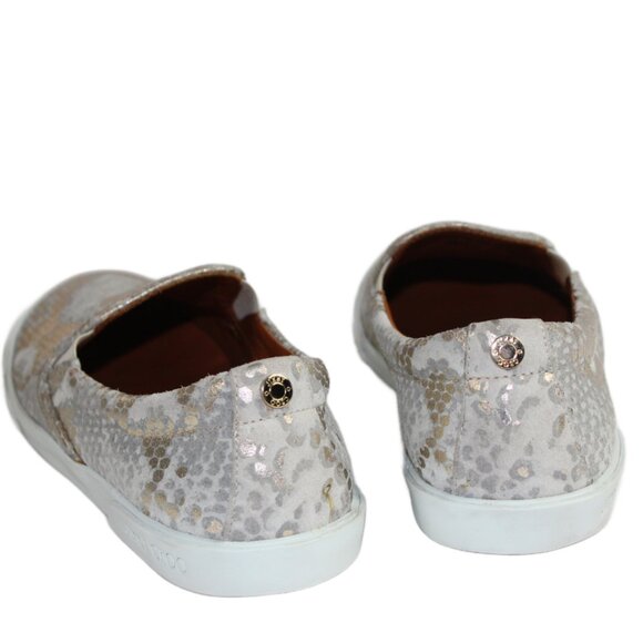 Jimmy Choo Demi Metallic Snakeskin Textured Suede Slip-On Size 36.5 (US 6.5) - Picture 7 of 9